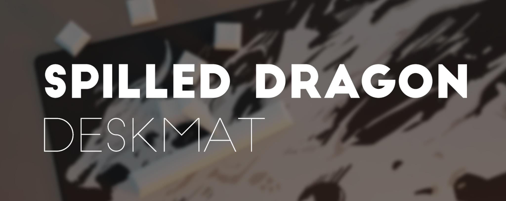 Spilled Dragon Deskmat (IC) - Deskmats & Accessories interest check cover image featuring Spilled Dragon, deskmat, design, draconical motifs, Geekhack, colorways, interest check, vendors, mechanical keyboards