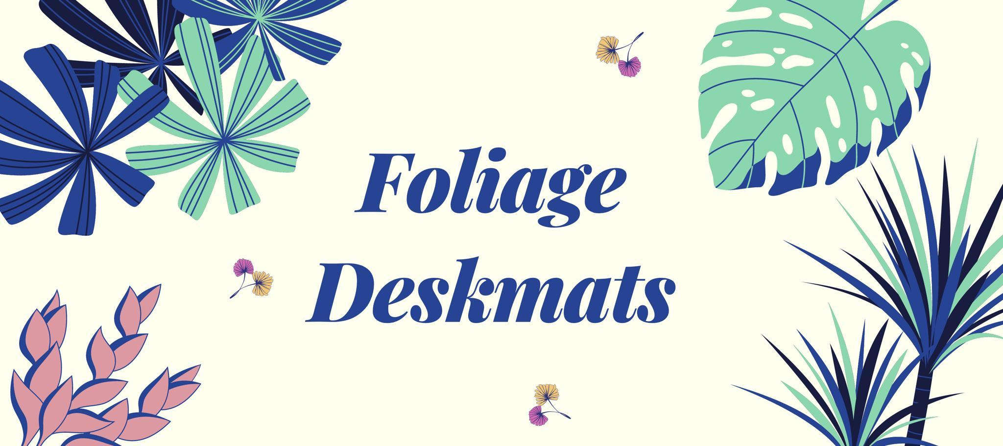 Foliage Deskmats (IC) - Deskmats & Accessories interest check cover image featuring Foliage deskmats, IKKI68 Aurora, GMK botanical, Mint colorway, Devoted colorway, deskmat designs