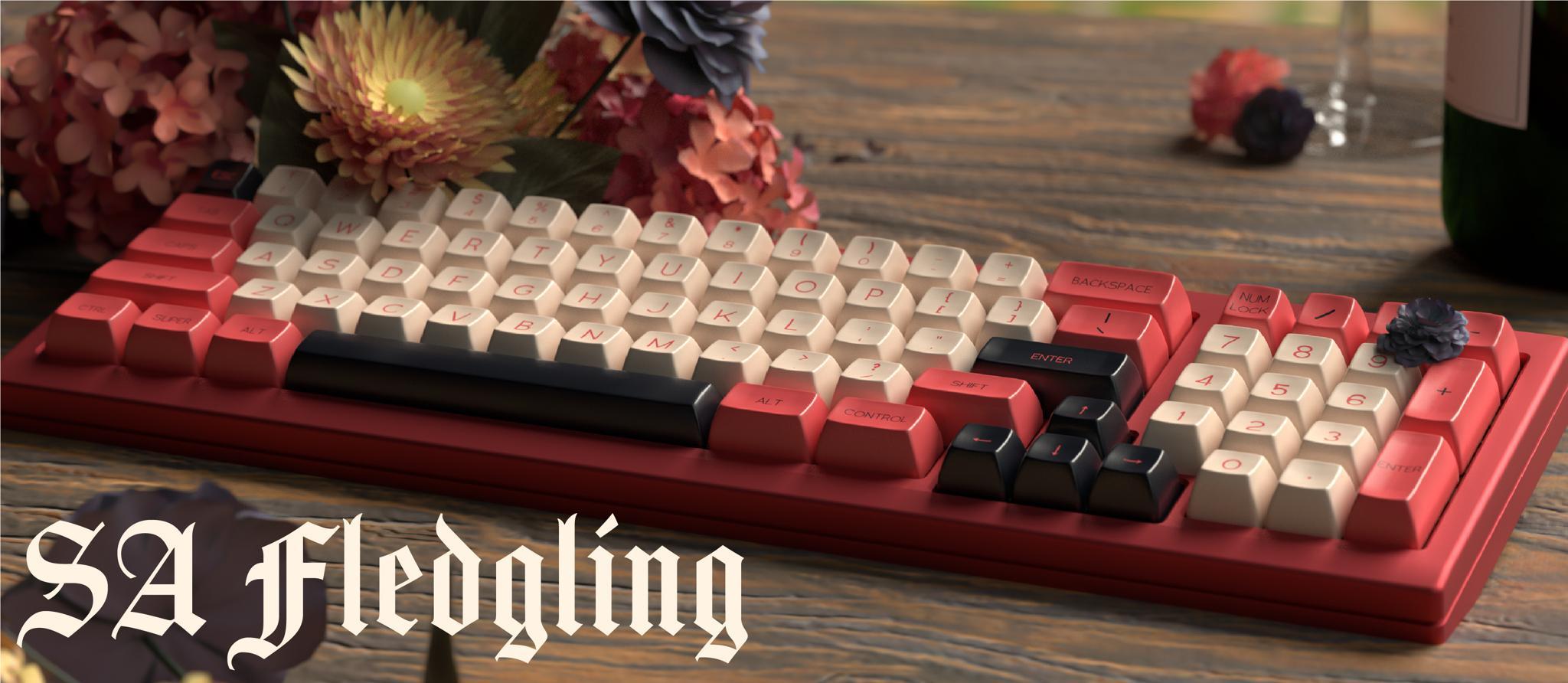SA Fledgling (IC) - Keycap interest check cover image featuring SA Fledgling, keycap kits, group buy, Ikki68 Aurora, deskmat, artisan collaborations, keycaps, interest check, Signature Plastics, customization