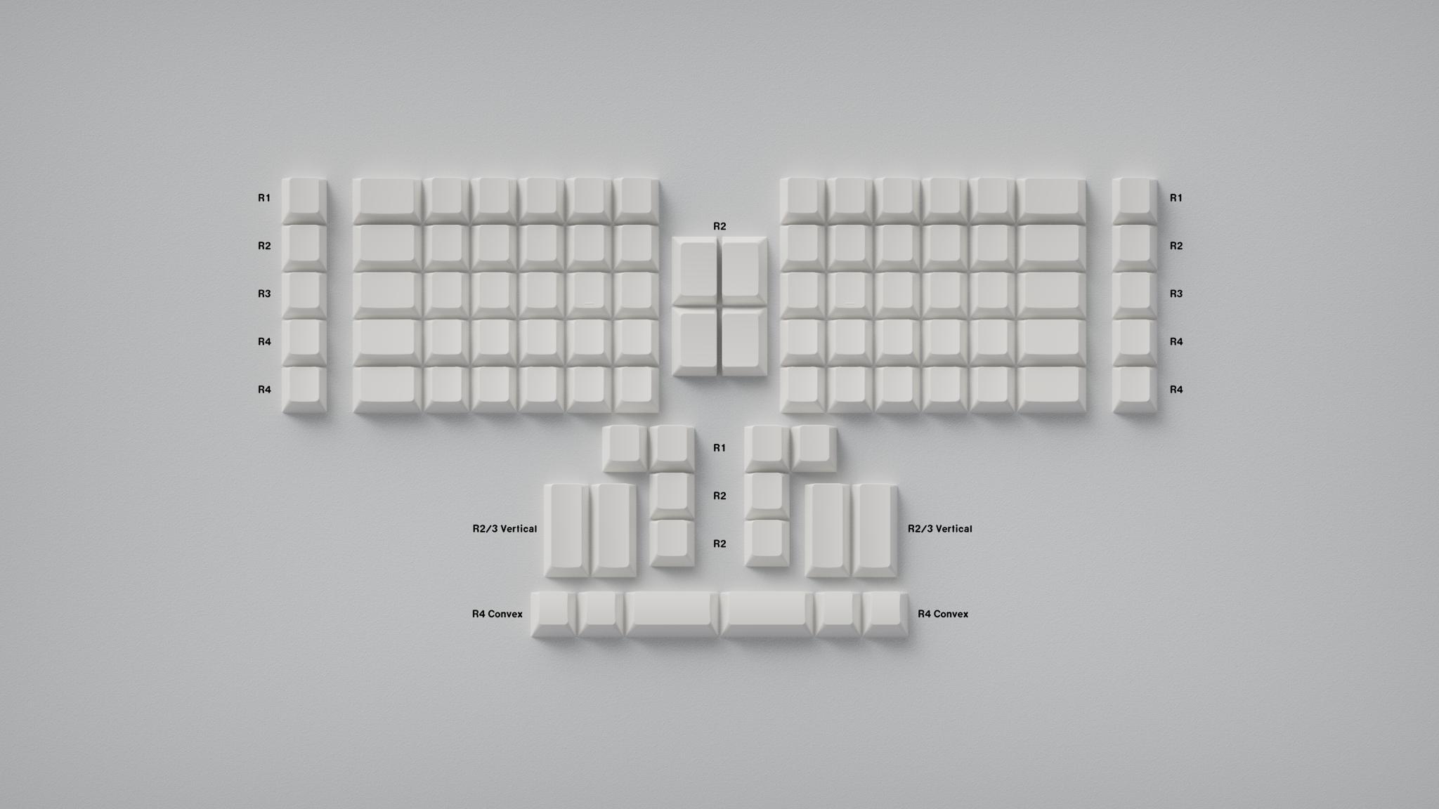 GMK WS1 Ergo & Ortho Blanks (IC) - Keycap interest check cover image featuring GMK WS1, custom keyset, Cherry profile, ABS plastic, blank keycaps, Ergodoxian, Ortholinear, group buy, keyboard, keycaps, WS1 white, resellers, bulk discount, GMK electronic design
