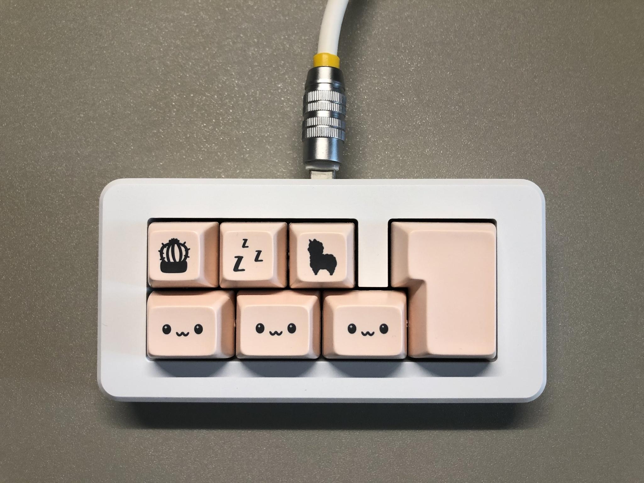 S7.7 V2 Hotswap Macropad (IC) - Keyboard interest check cover image featuring S7.7 V2 Macropad, Sam's Studio, hotswap PCB, RGB, QMK, VIA, aluminum, brass, macropad