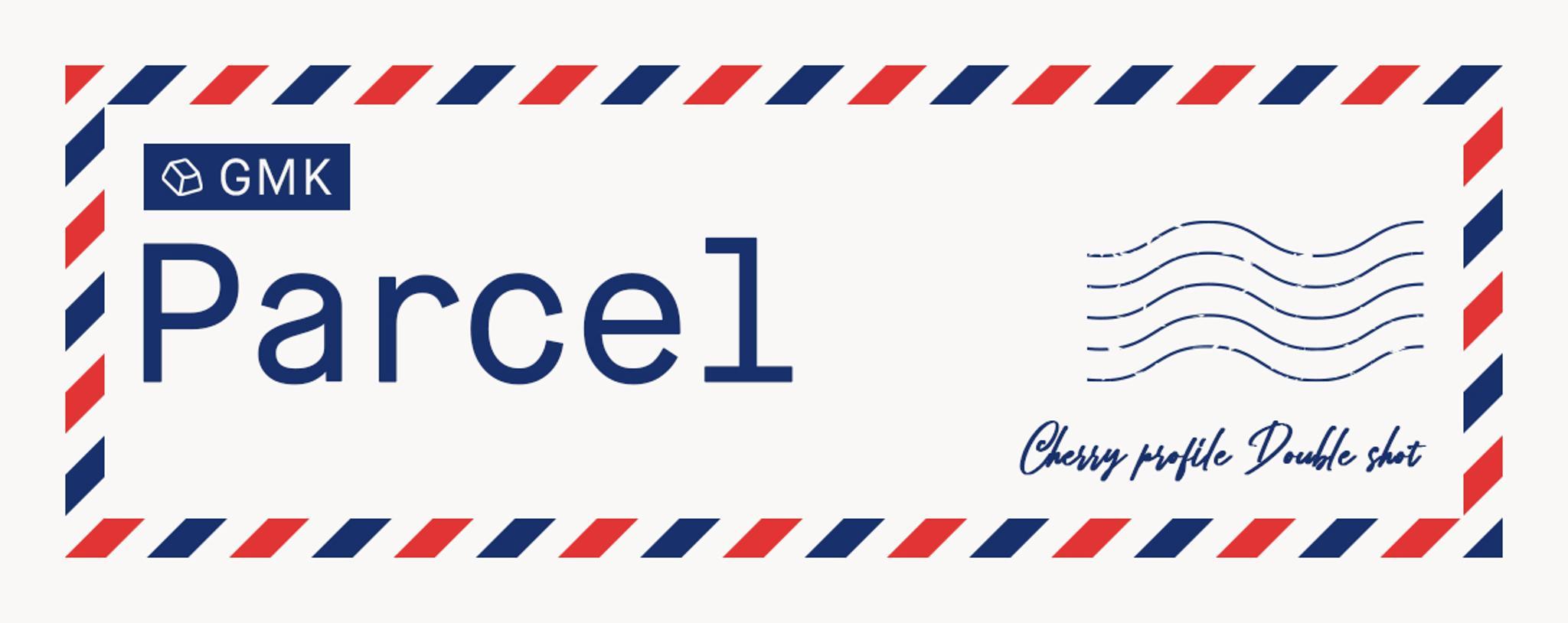 GMK Parcel (IC) - Keycap interest check cover image featuring GMK Parcel, group buy, May 2021, Novelkeys, Oblotzky Industries, Zfrontier, Monokei, DeskHero, SwagKeys, Prototypist, render, colors, deskpads, cables