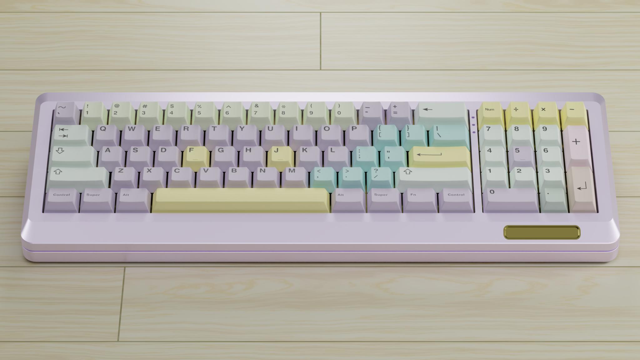 GMK Pastelbeit (IC) - Keycap interest check cover image featuring GMK Pastelbeit, pastels, keycap set, Rama U80, keyboard, kitting, inspiration, collaboration