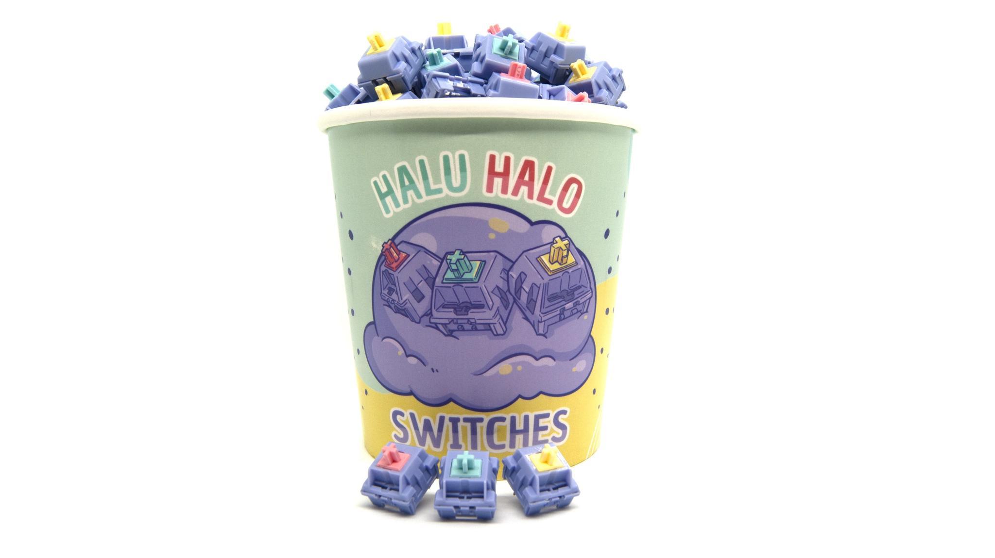 KTT HaluHalo Switches (IC) - Switch interest check cover image featuring HaluHalo switches, KTT, AlphaKeys, mechanical keyboards, Halo Halo, group buy, linear switches, keyboard accessories