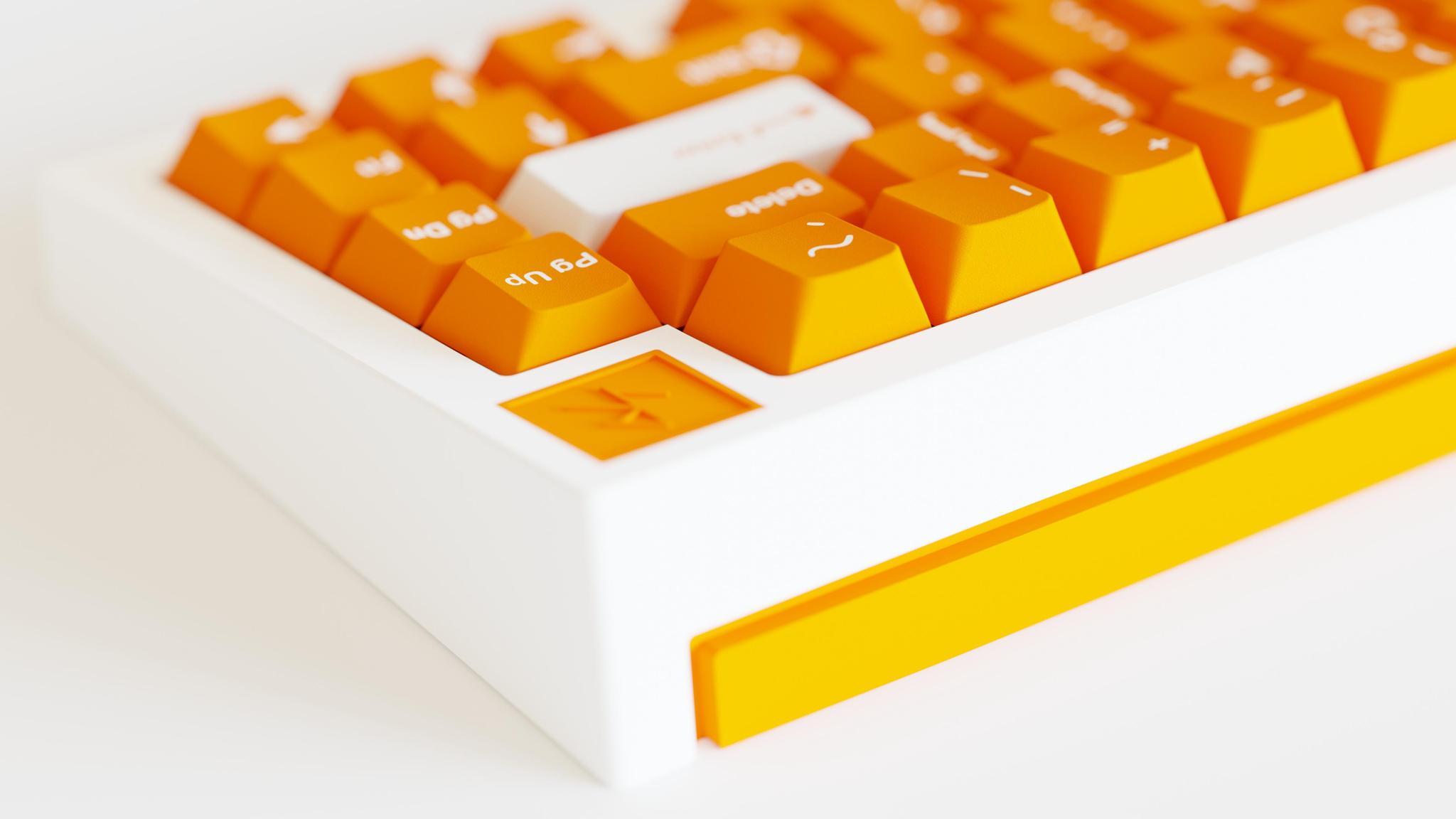 GMK Monorange (IC) - Keycap interest check cover image featuring GMK Monorange, keyset design, Sicily, summer, orange juice, IC, GMK basic colors, keycap kits, collaborations