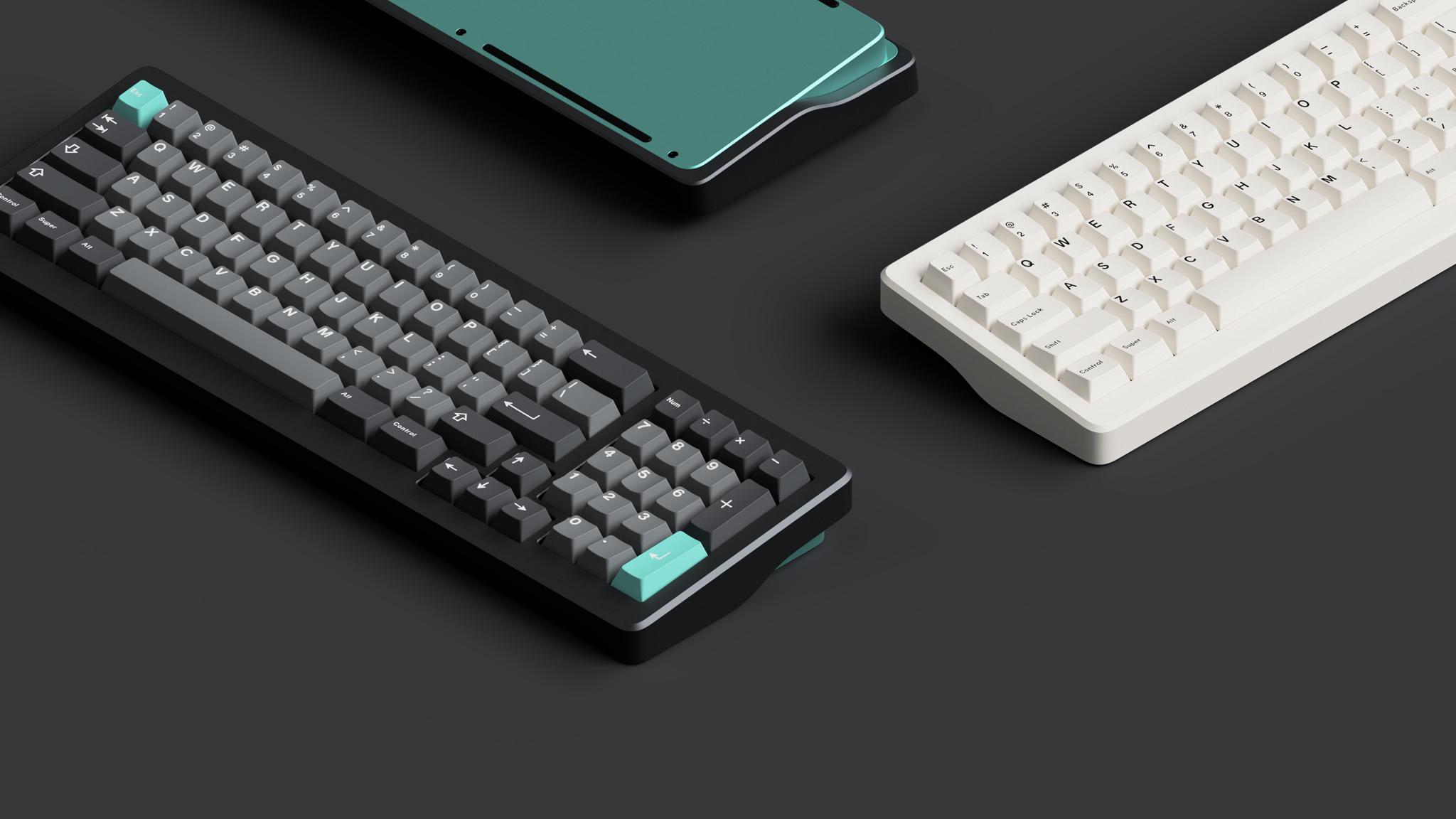 Dharma (IC) - Keyboard interest check cover image featuring Dharma, keyset, keyboard design, gasket mount, compact layout, QMK, VIA, anodized aluminium, group buy, Typeplus