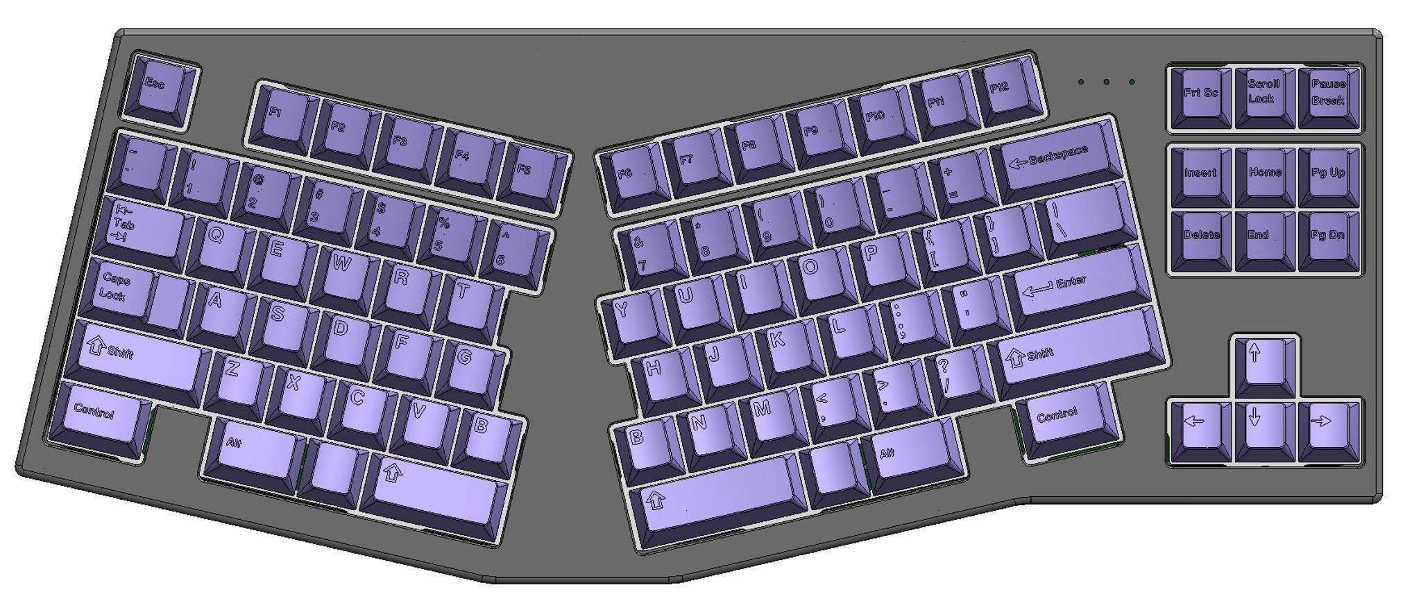 LZ : erGhost (IC) - Keyboard interest check cover image featuring Ergonomics, TKL, Aluminum case, ANSI, ISO, Rubber mount, Ghost project