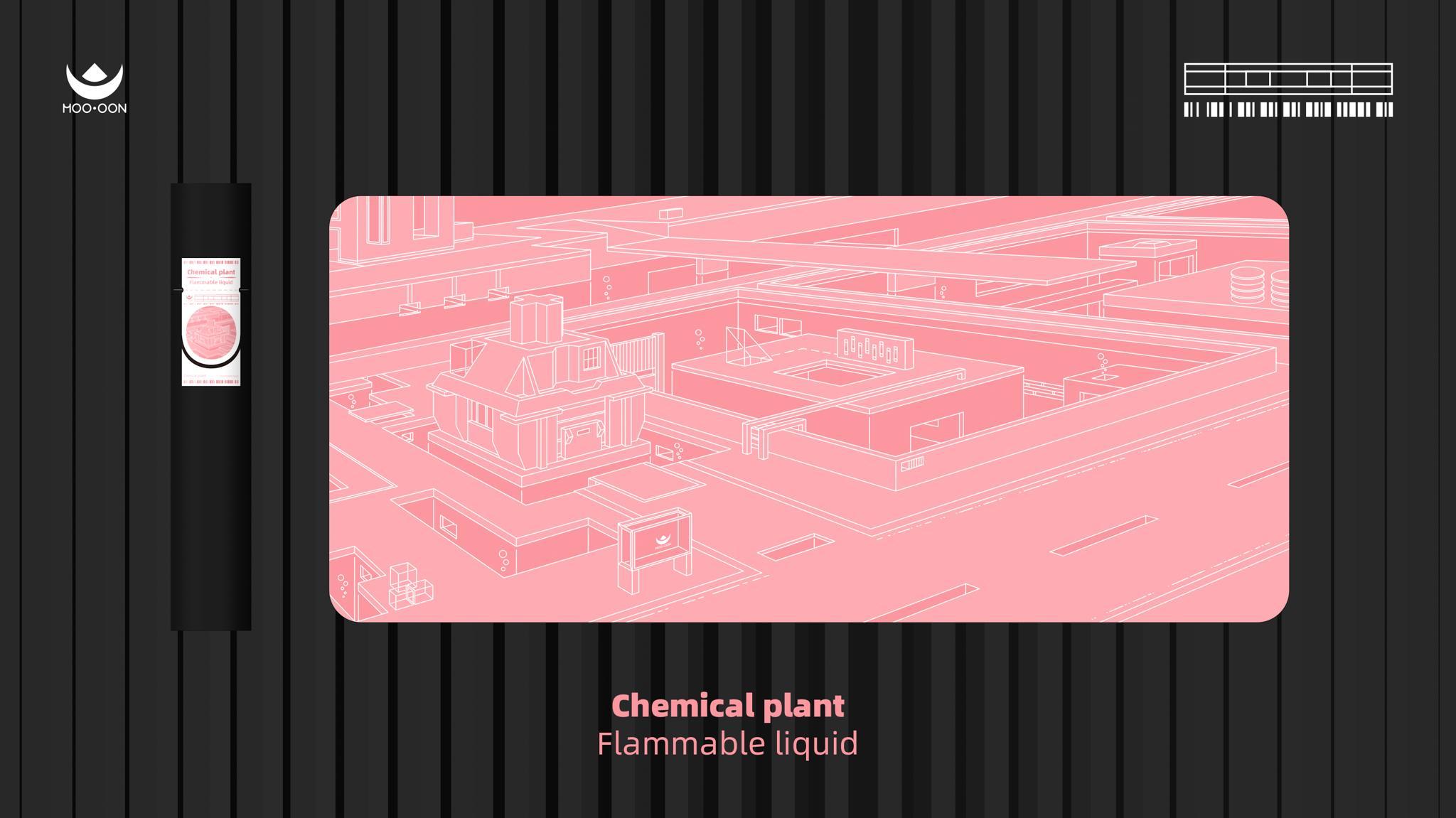 Chemical Plant Deskmat 2.0 (IC) - Deskmats & Accessories interest check cover image featuring chemical plant, deskmat, pollution, environment, factory, sewage, microfiber