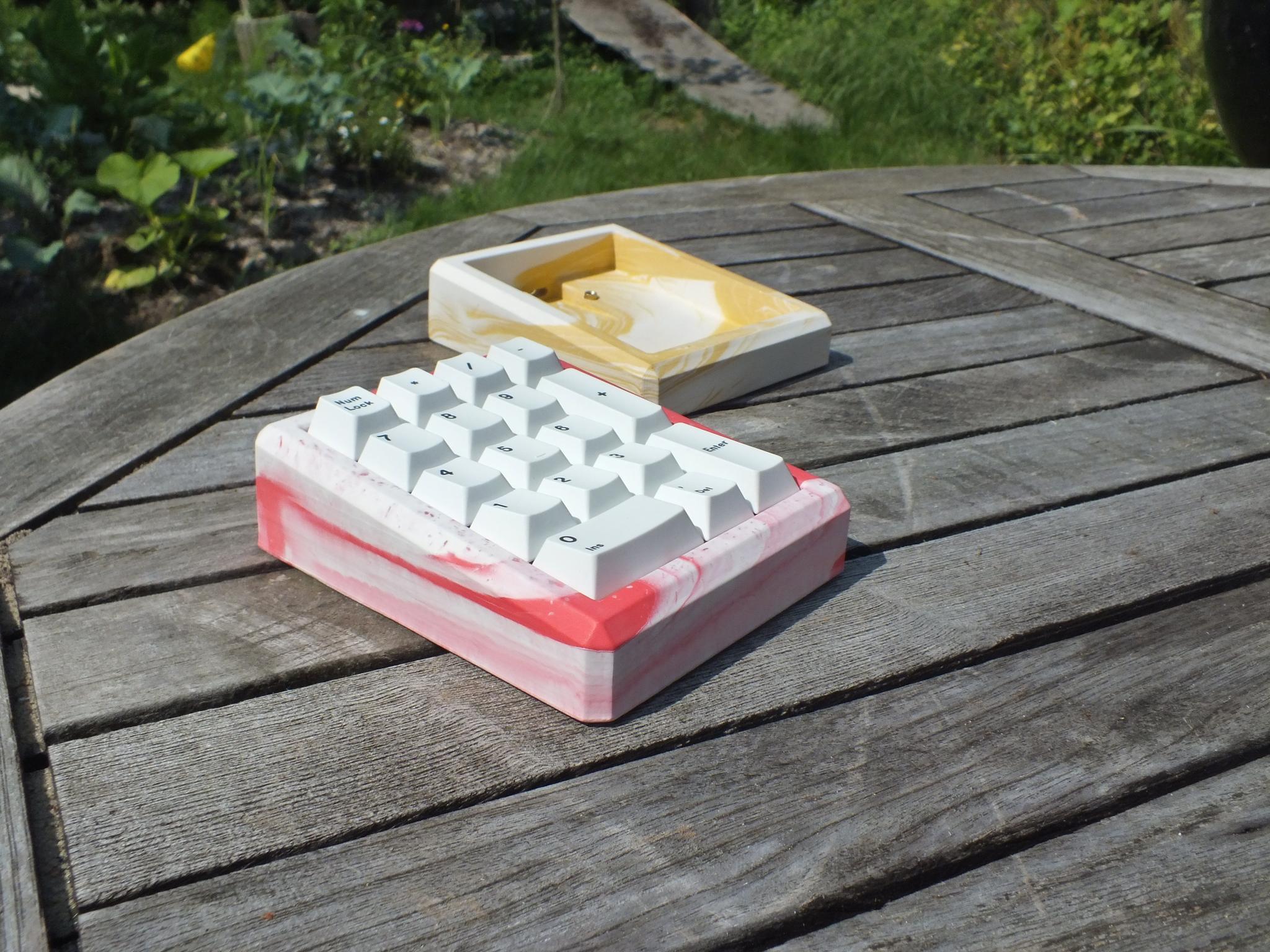 Teleport Jesmonite NumPad (IC) - Keyboard interest check cover image featuring Teleport, Jesmonite, Numpad, giveaway, mechanical keyboards, prototype, 3D printing, crafting, composite material