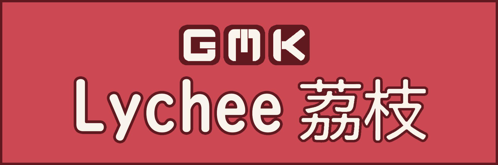 GMK Lychee (GB) - Keycap group buy cover image featuring GMK Lychee, Group Buy, Mechs & Co, DeskHero, MyKeyboard.eu, Proto[Typist], DailyClack, Ilumkb, SwagKeys, keycap sets, custom keyboards