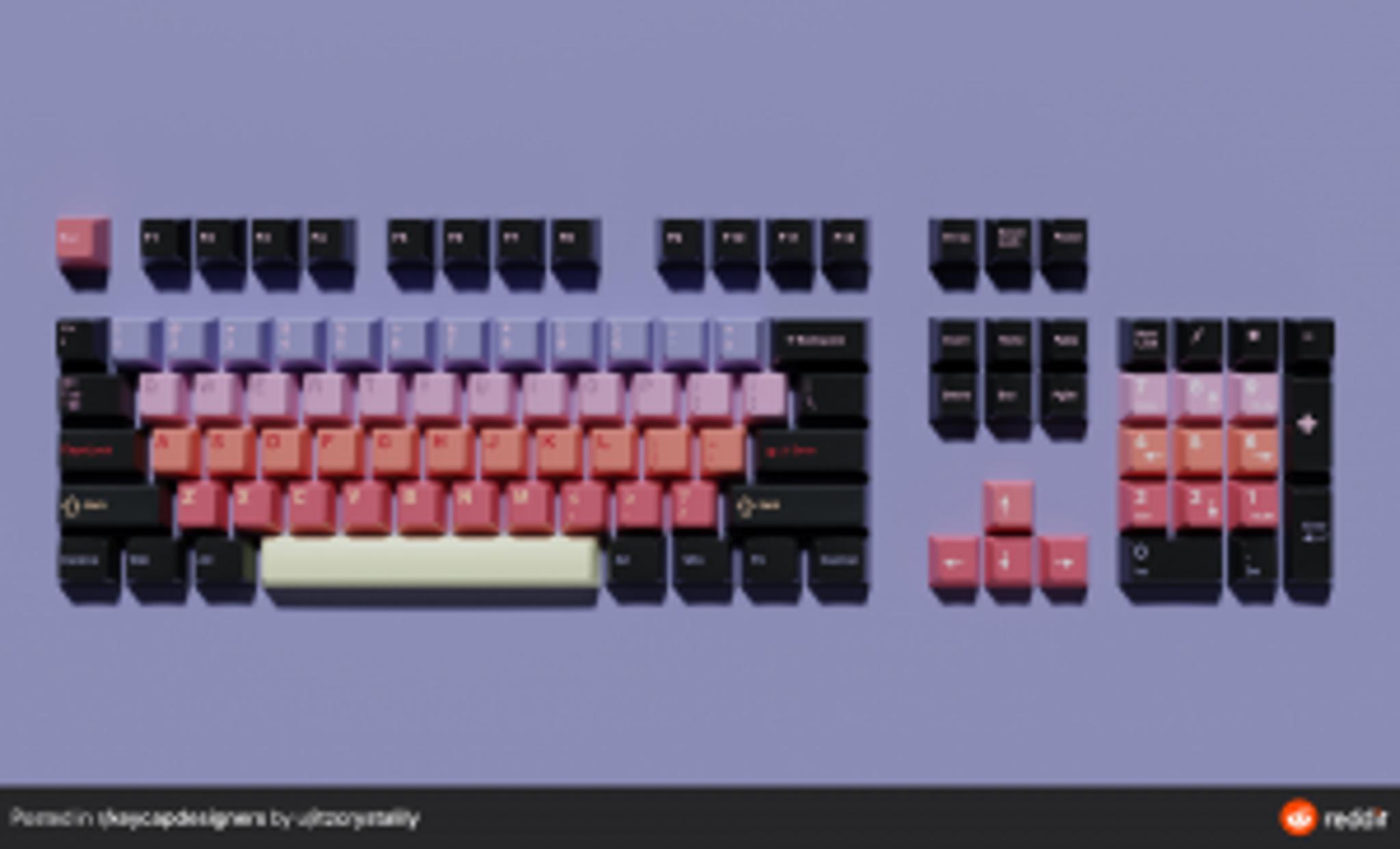 Alpenglow DCS Profile (IC) - Keycap interest check cover image featuring Alpenglow, DCS Profile, keycap design, camping inspiration, novelties, deskmat, layout, renders