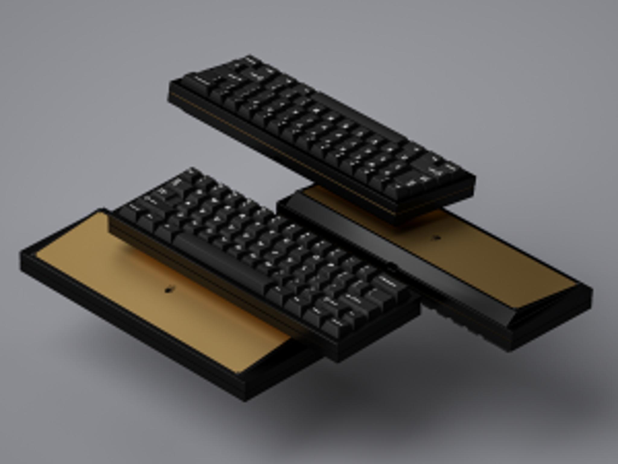 Flame 60% (IC) - Keyboard interest check cover image featuring Flame, keyboard, gasket mount, aluminum, QMK, VIA, dampener, anodized, prototypes, layout