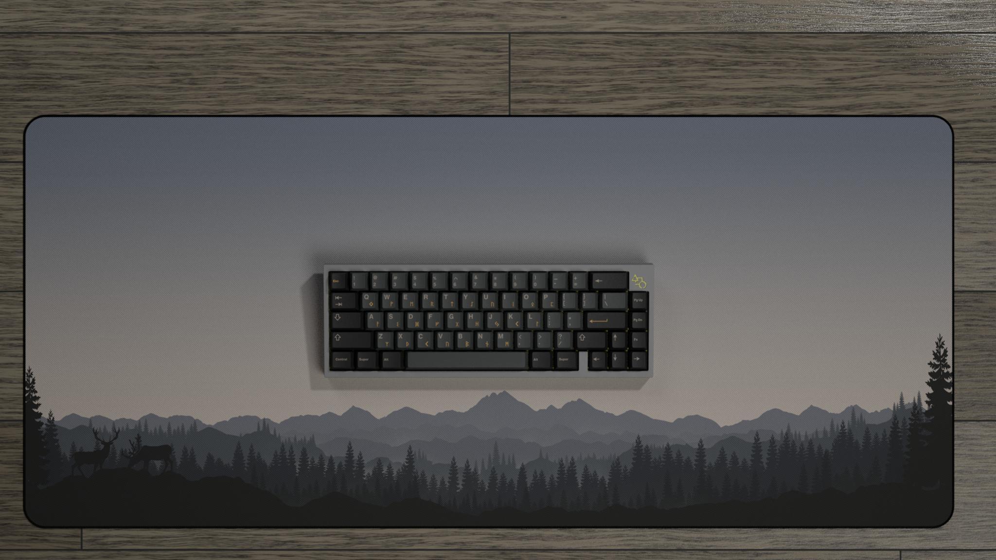 Scenic Serenity Deskmat (IC) - Deskmats & Accessories interest check cover image featuring deskmat, Scenic Serenity, keyboard, peacefulness, renders, colourways, simplicity, Nordic theme