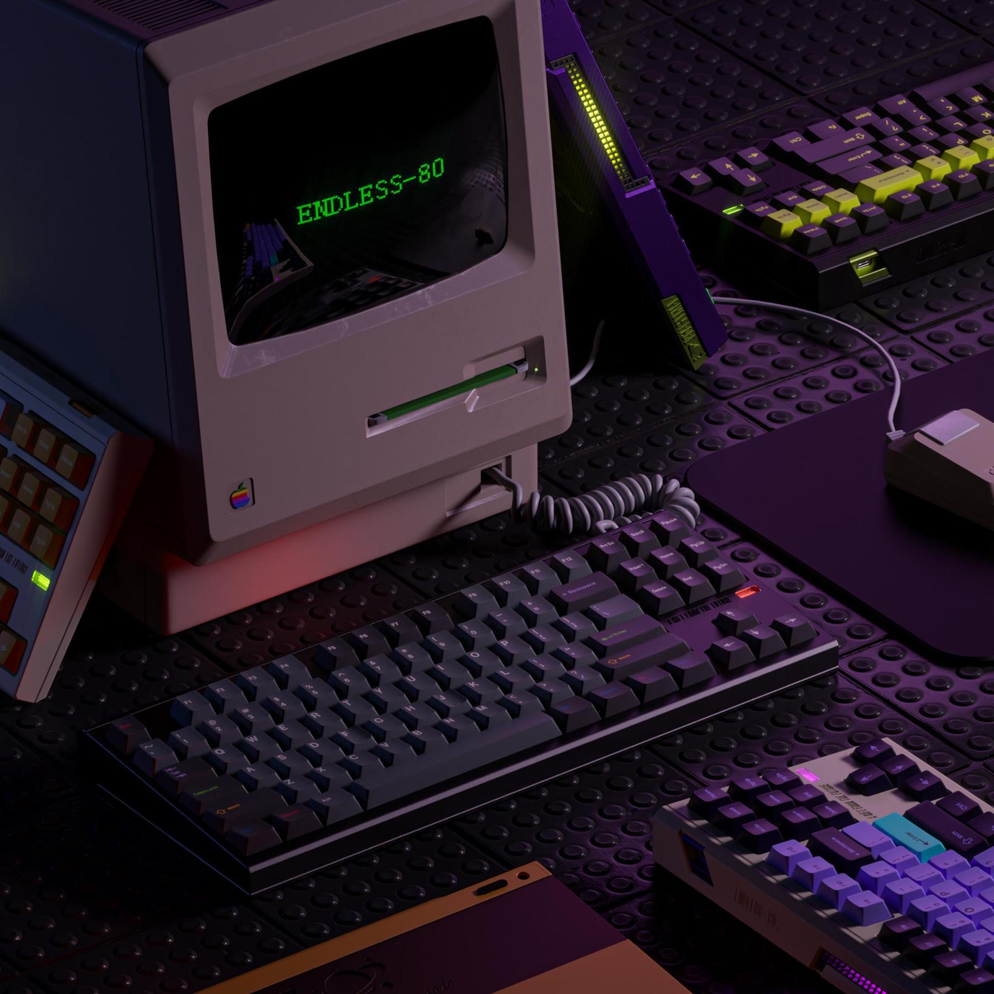 ENDLESS-80 DIY Kit - Uncategorized group buy cover image featuring ENDLESS-80, mechanical keyboard, DIY kit, PIXELSPACE STUDIO, KBDFANS, sci-fi, cyberpunk, RGB lighting, TKL layout, QMK, VIA, space bar, light diffuser