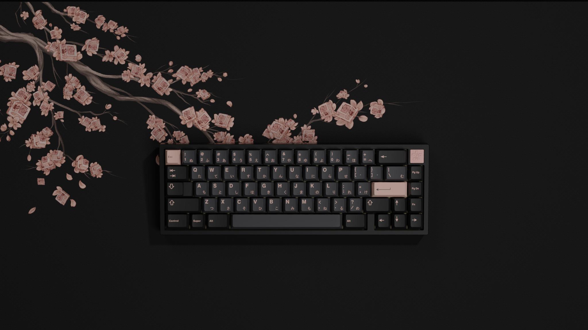Cherry Blossomx Deskmats (IC) - Deskmats & Accessories interest check cover image featuring Cherry Blossomx, deskmats, groupbuy, Sakura, Hanami, Fuji, Fuyu, design, MX-style switches, mechanical keyboard, colorways