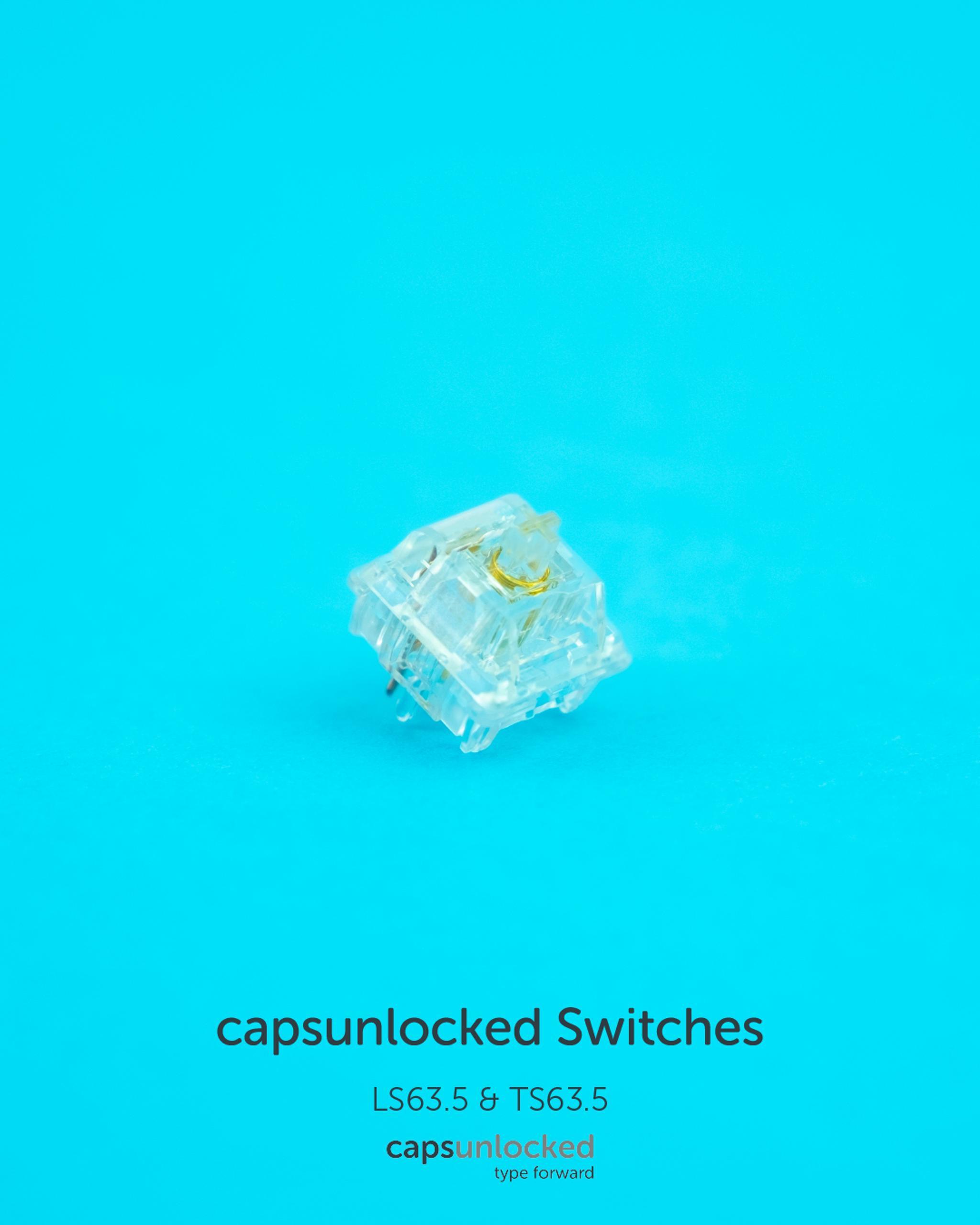 capsunlocked LS63.5 & TS63.5 Switches (IC) - Switch interest check cover image featuring LS63.5, TS63.5, switches, linear, tactile, 63.5G actuation, polycarb, double gold spring