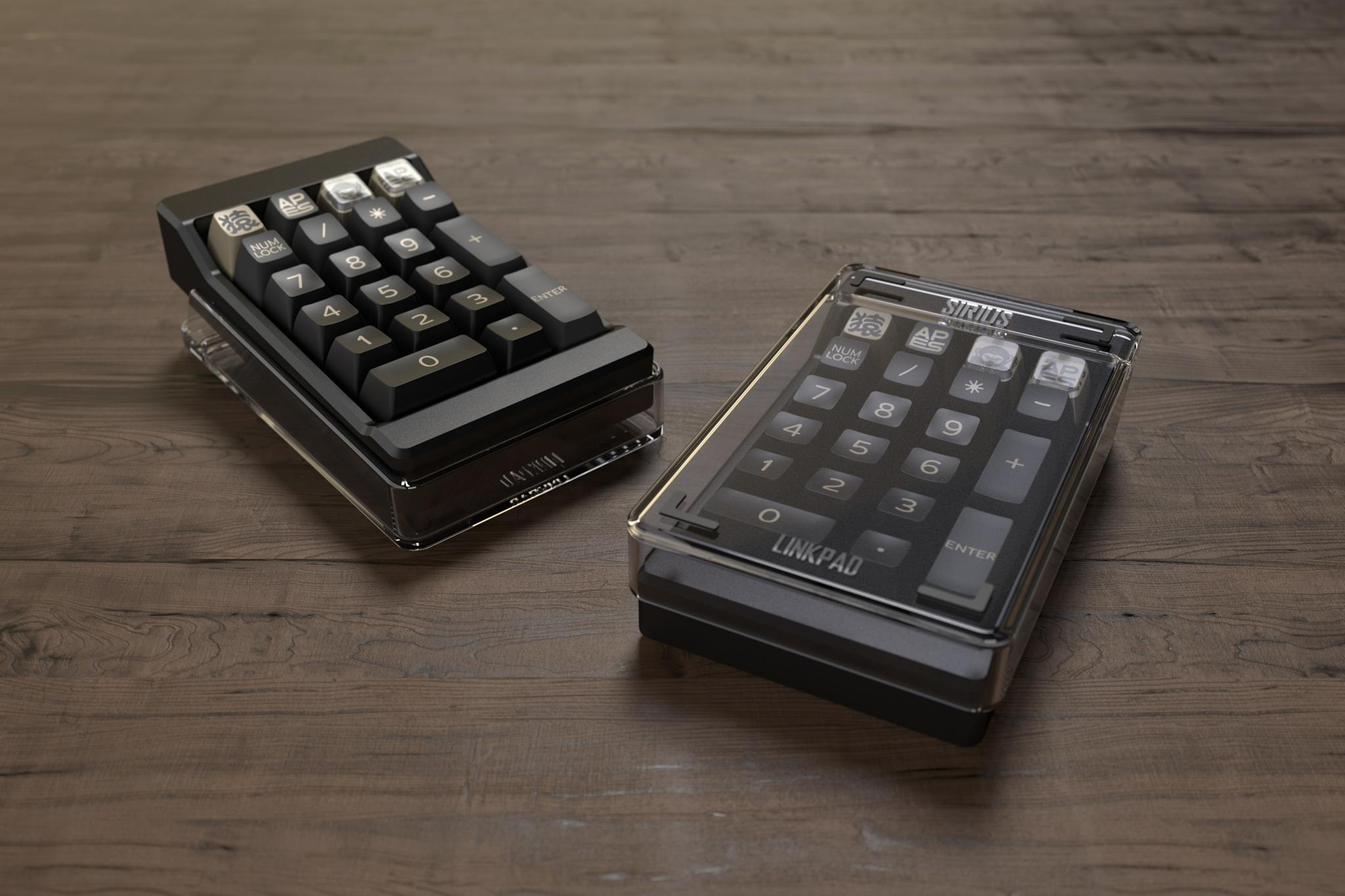 Sirius LinkPad (IC) - Others interest check cover image featuring Sirius LinkPad, Bluetooth 5.0, artisan keycaps, RGB LEDs, hotswaps, LNE Lab, aluminum body, Casio calculator design, Kaihua hotswap, FR4 plate, wireless signal, customized software