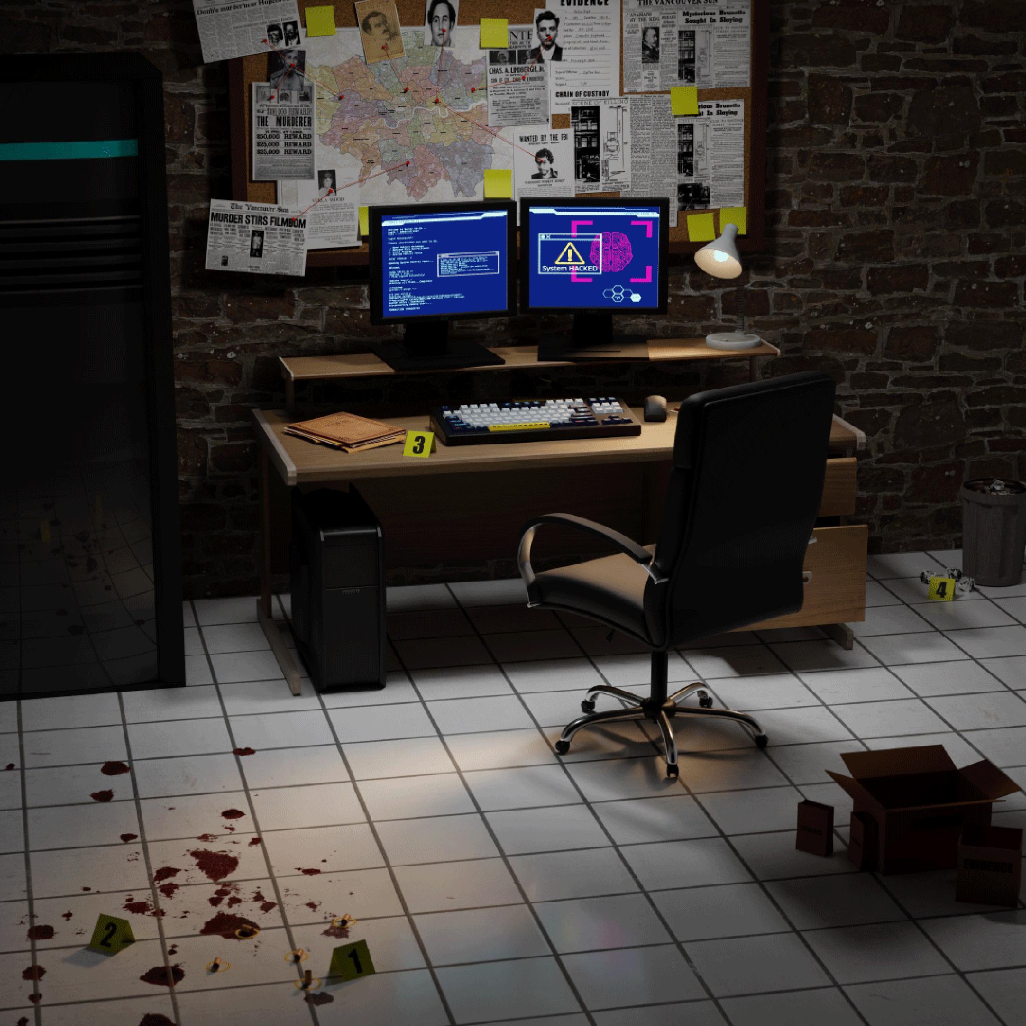 Forensic (IC) - Keycap interest check cover image featuring forensic, crime scene, investigations, UNSUB, missing person, evidence, GPS, security cam, Luminol, fingerprints, forensic report