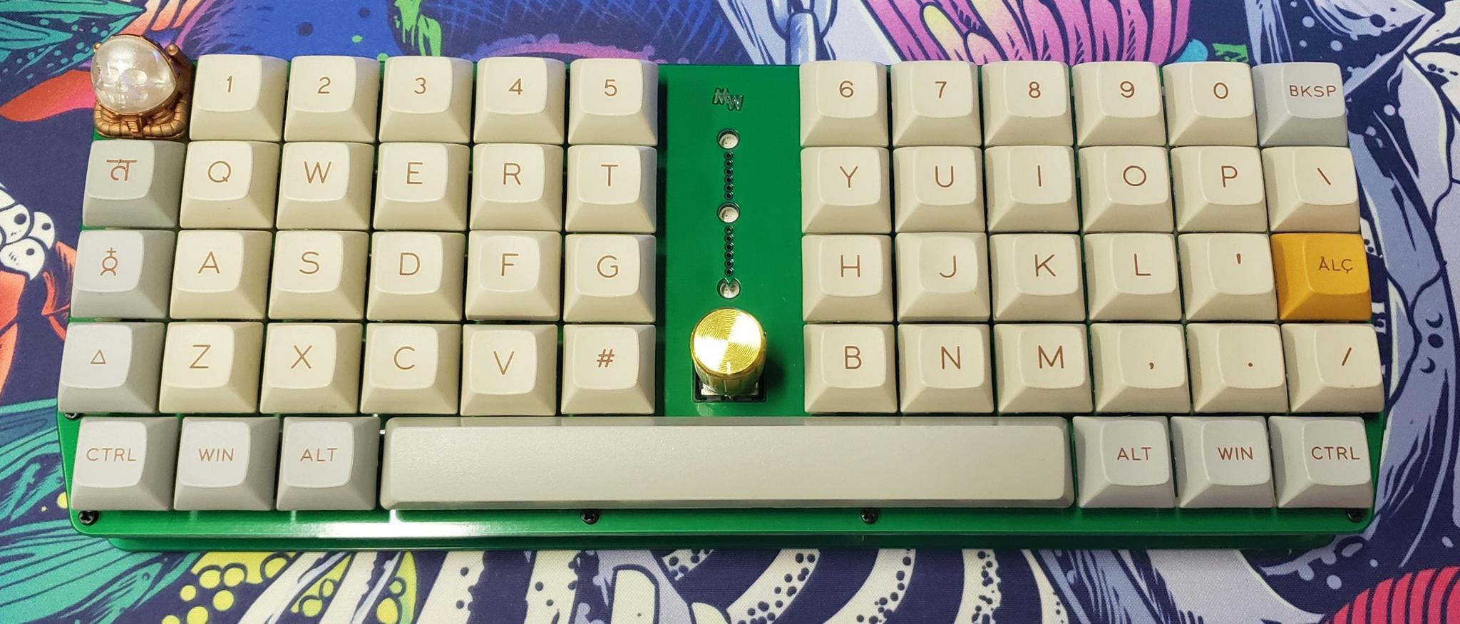 Waka60 (IC) - Keyboard interest check cover image featuring Waka60, MechWild, mechanical keyboard, Pac-man, ortholinear, LED strip, BlackPill, USB-C, QMK, VIA, VIAL, IC form, group buy