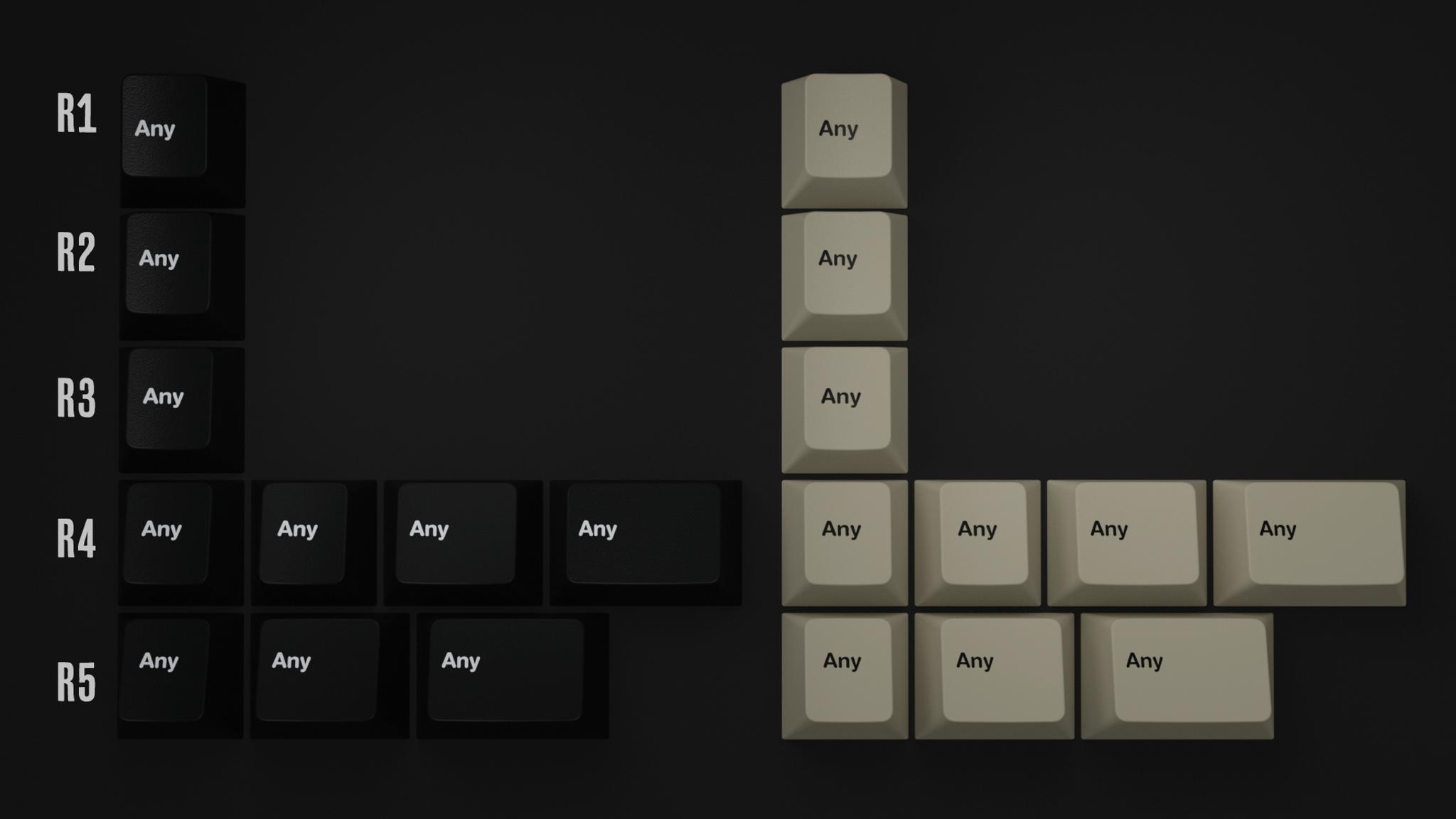 GMK Any Key (IC) - Keycap interest check cover image featuring GMK Any Key, keyset, keyboard, modifiers, navigation, macro clusters, GMK colors, BoW, WoB, Dolch, Beige