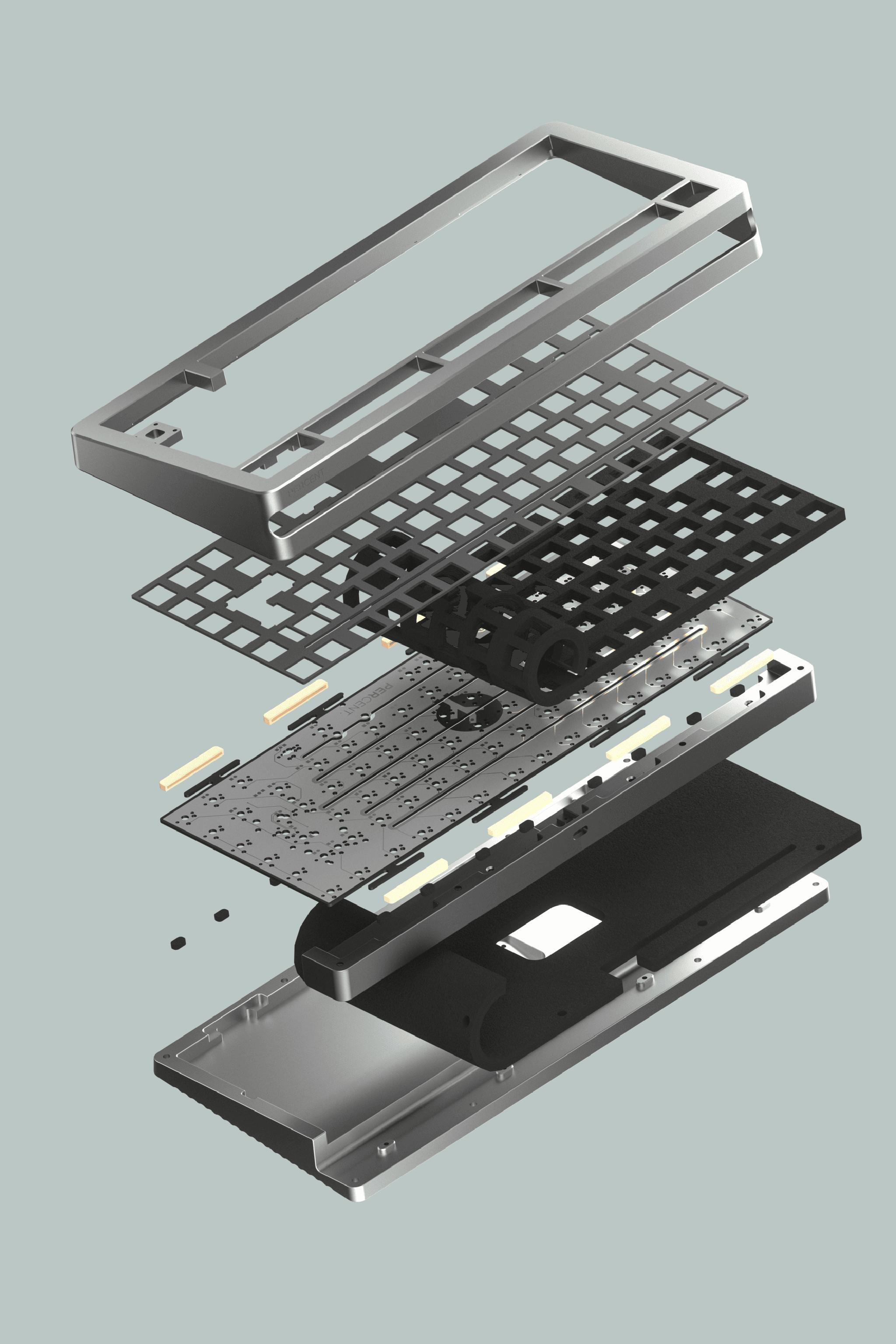 Trio 75% by Percent Studio (IC) - Keyboard interest check cover image featuring Trio 75%, Percent Studio, mechanical keyboard, 75% form factor, PCB leaf-spring, hot-swap, silicon jacket, USB type C, QMK, VIA, keyboard customization