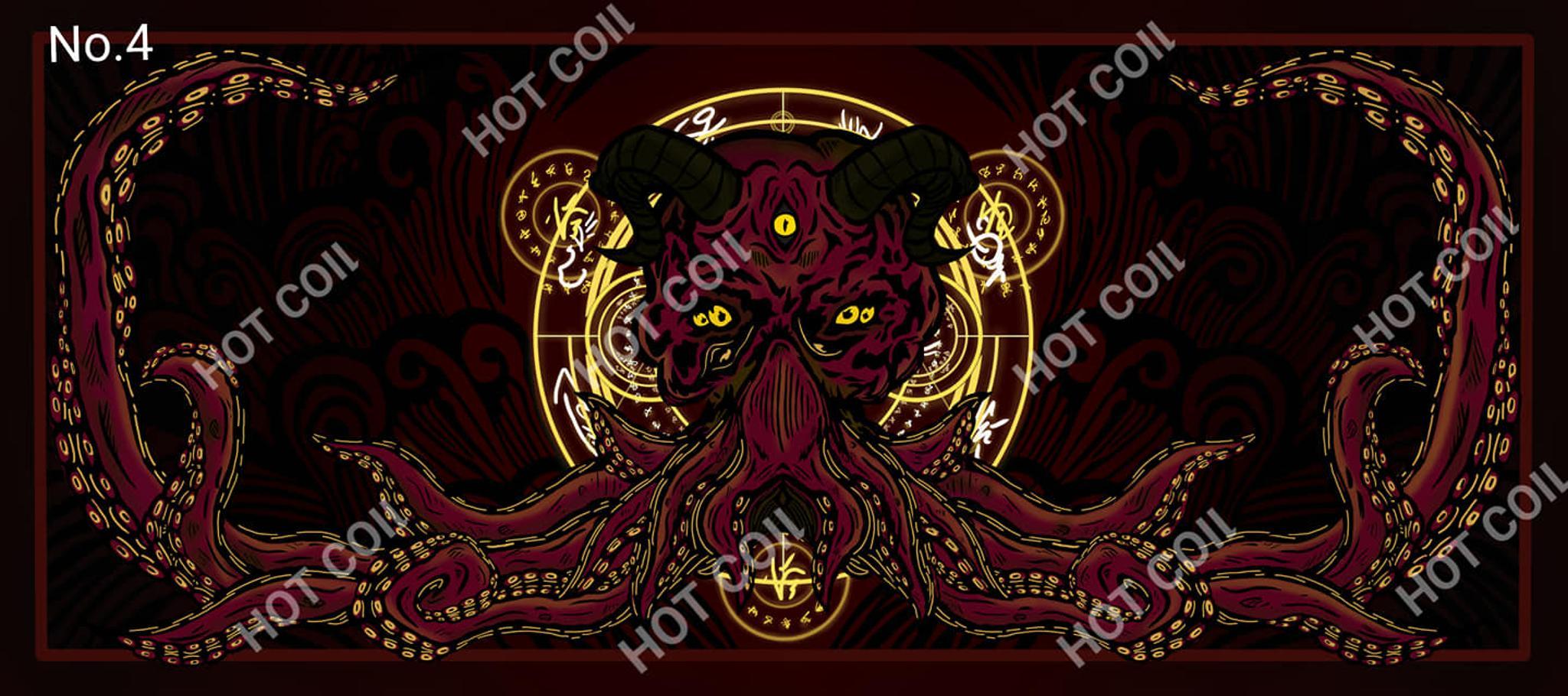Octocult Deskmat (IC) - Deskmats & Accessories interest check cover image featuring Octocult deskmat, Cthulhu, GMK Terror Below, HotCoil, deskmat, Thailand, keycap set, group buy, international shipping