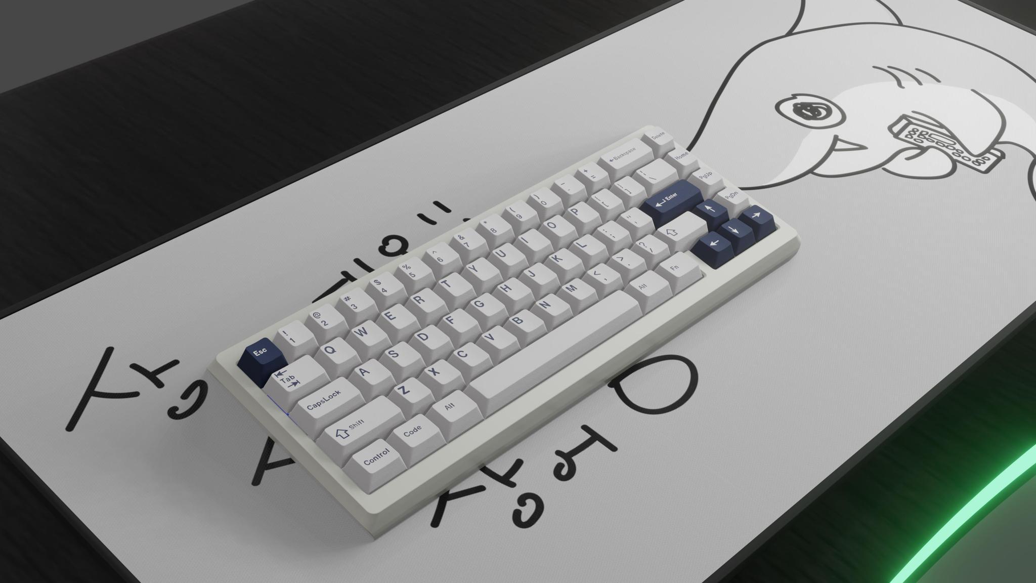 Sangeo65 (IC) - Keyboard interest check cover image featuring Sangeo65, gasket keyboard, Monstargear, 65% keyboard, launch, Korea, Sangeo60, aluminum housing, brass weight, typing angle, color options, KBD67 MK2, Discord