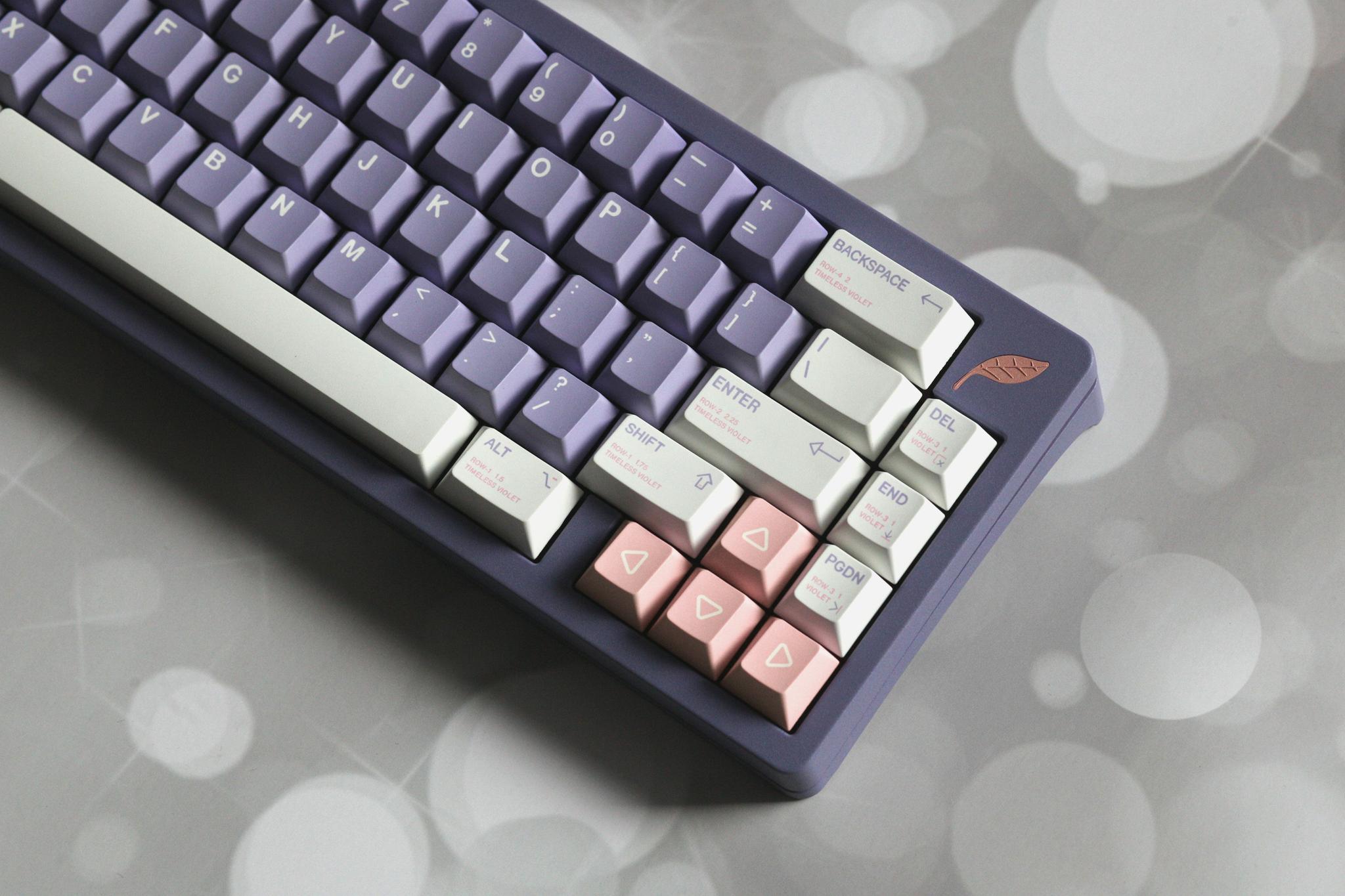 Keebmonkey Timeless Violet (IC) - Keycap interest check cover image featuring Keebmonkey, Timeless Violet, keycaps, PBT, dye sublimated, 160-key, keyboard, ISO enter