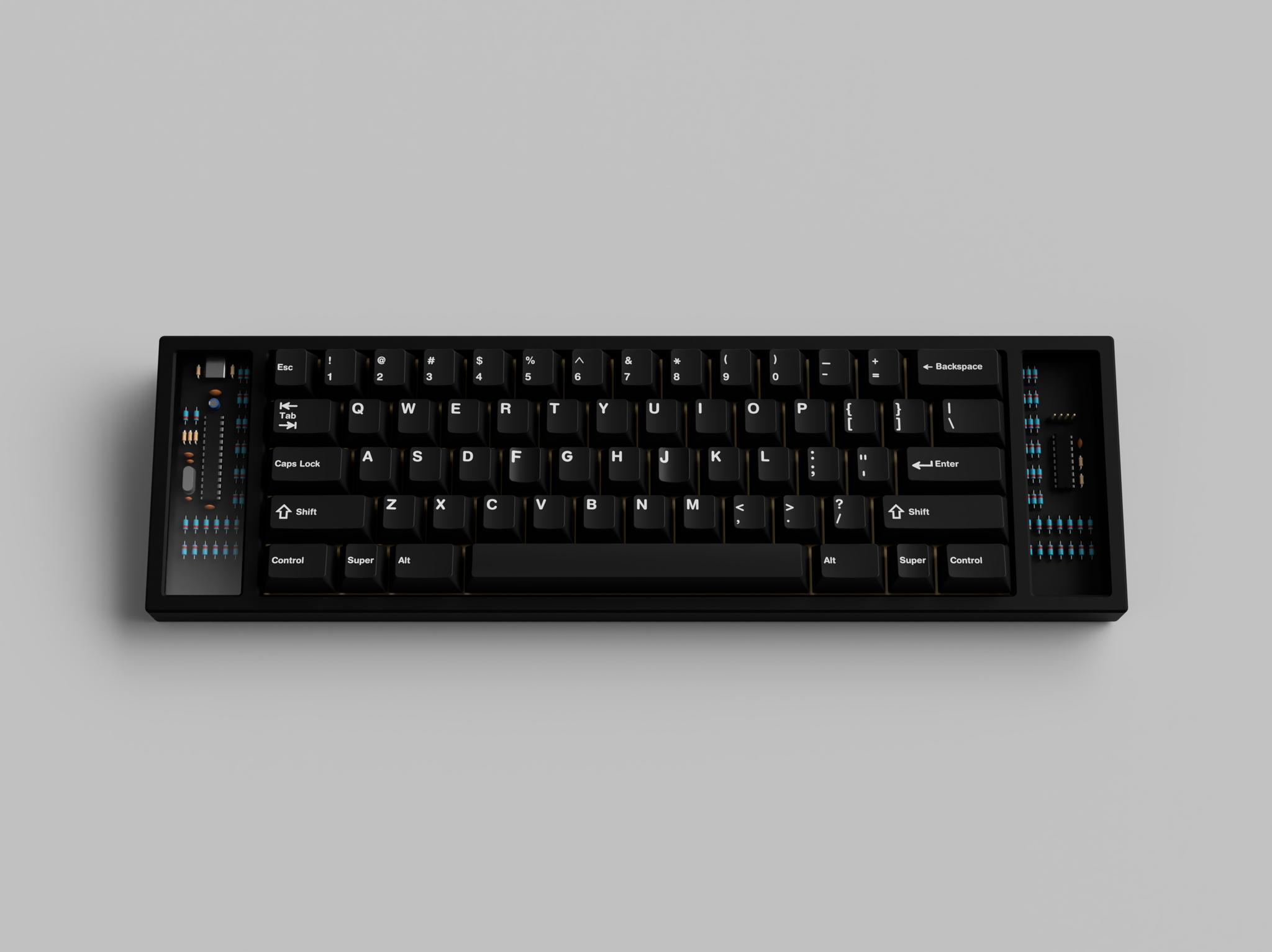 Argyle 60 - Keyboard group buy cover image featuring Argyle 60, through-hole components, keyboard design, metal housing, 60% layout, aluminum case, ProtoTypist, group buy