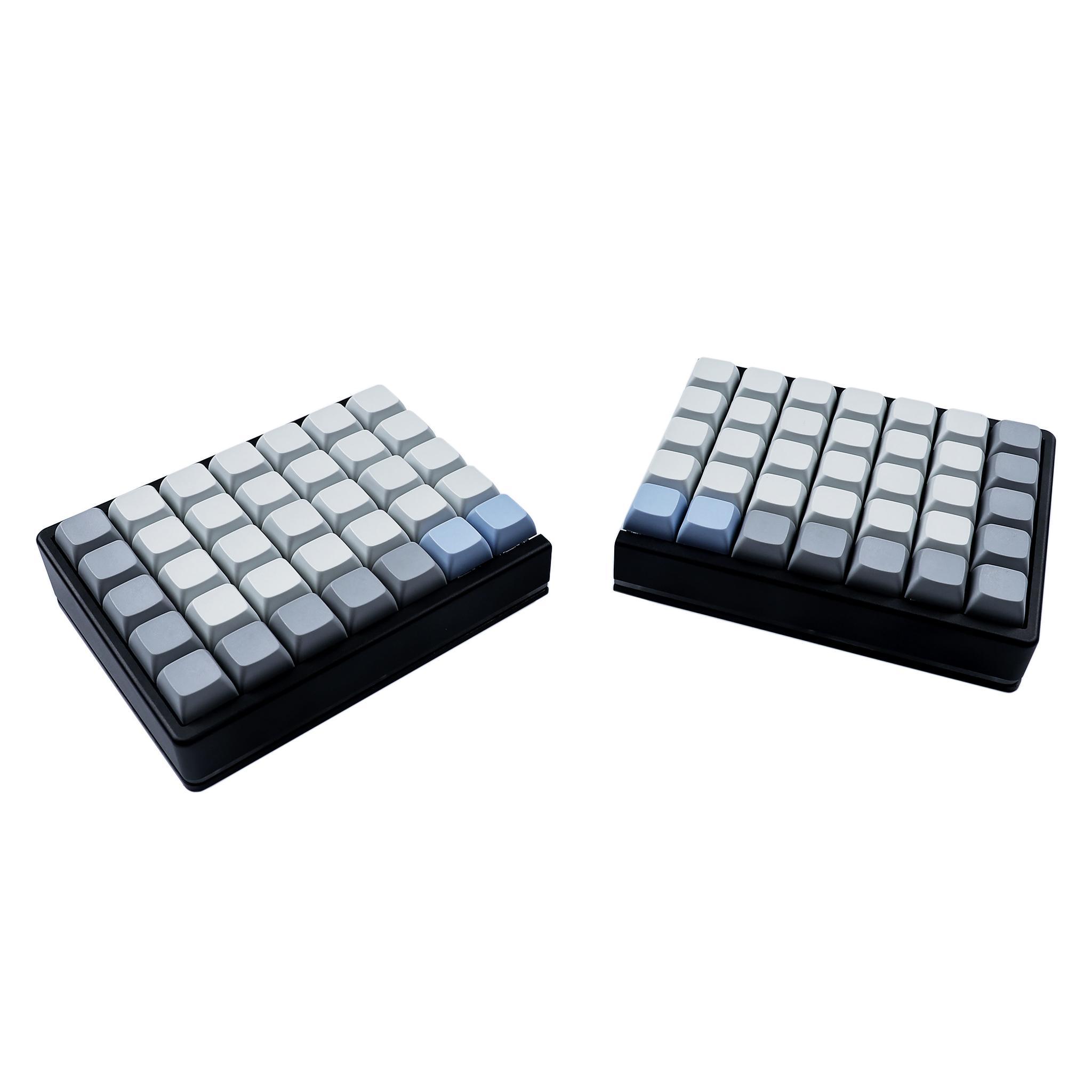 YMD-Split 70 Orthogonal Kit (IC) - Keyboard interest check cover image featuring split keyboard, orthogonal layout, aluminum case, RGB underglow, mechanical keyboard, hotswap PCB, VIA supported, custom keyboard