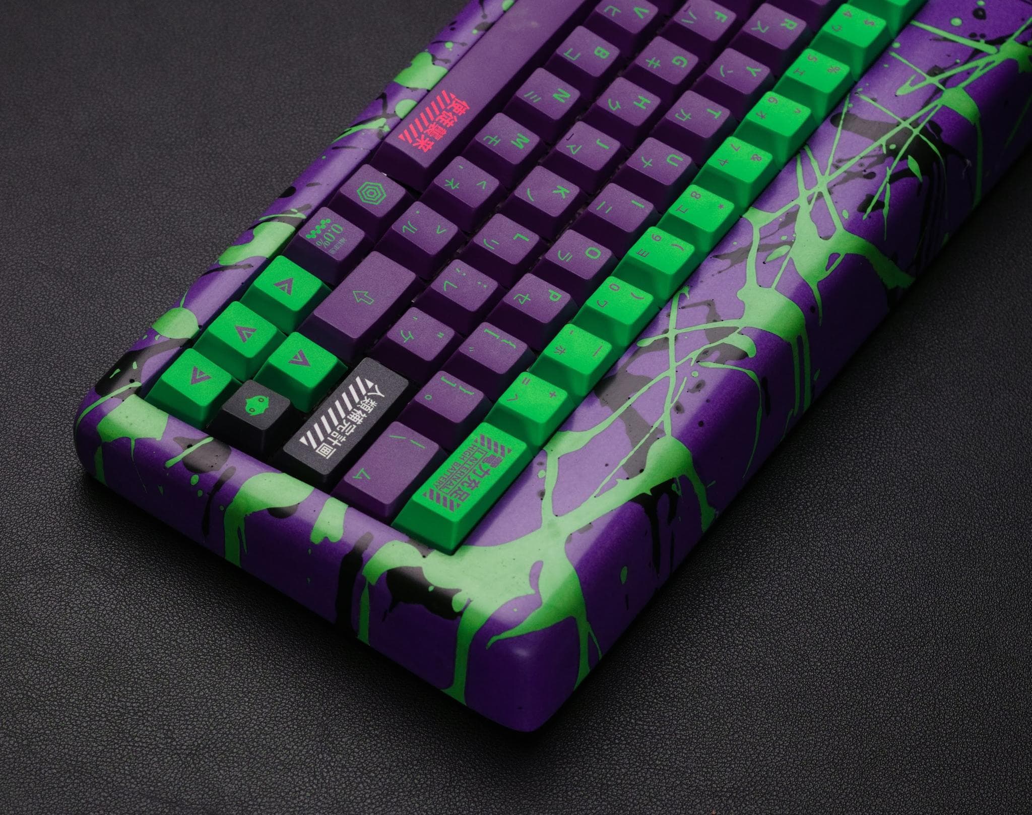 Evangelion Inspired Paint Splatter Stone Keyboard Case - Gallery image 2 showing project details