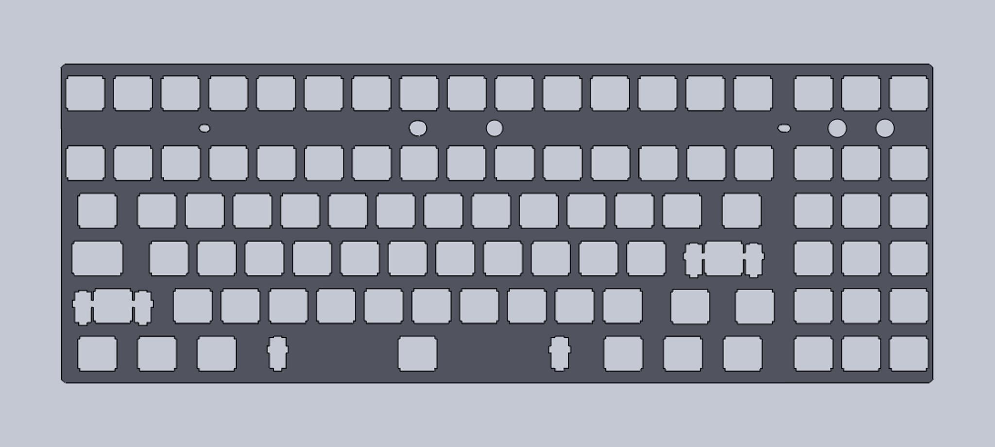 Phantom Winkeyless Plate (IC) - Others interest check cover image featuring Phantom, winkeyless, split R shift, keyboard plate, key layout, switch tops, TKLPlate
