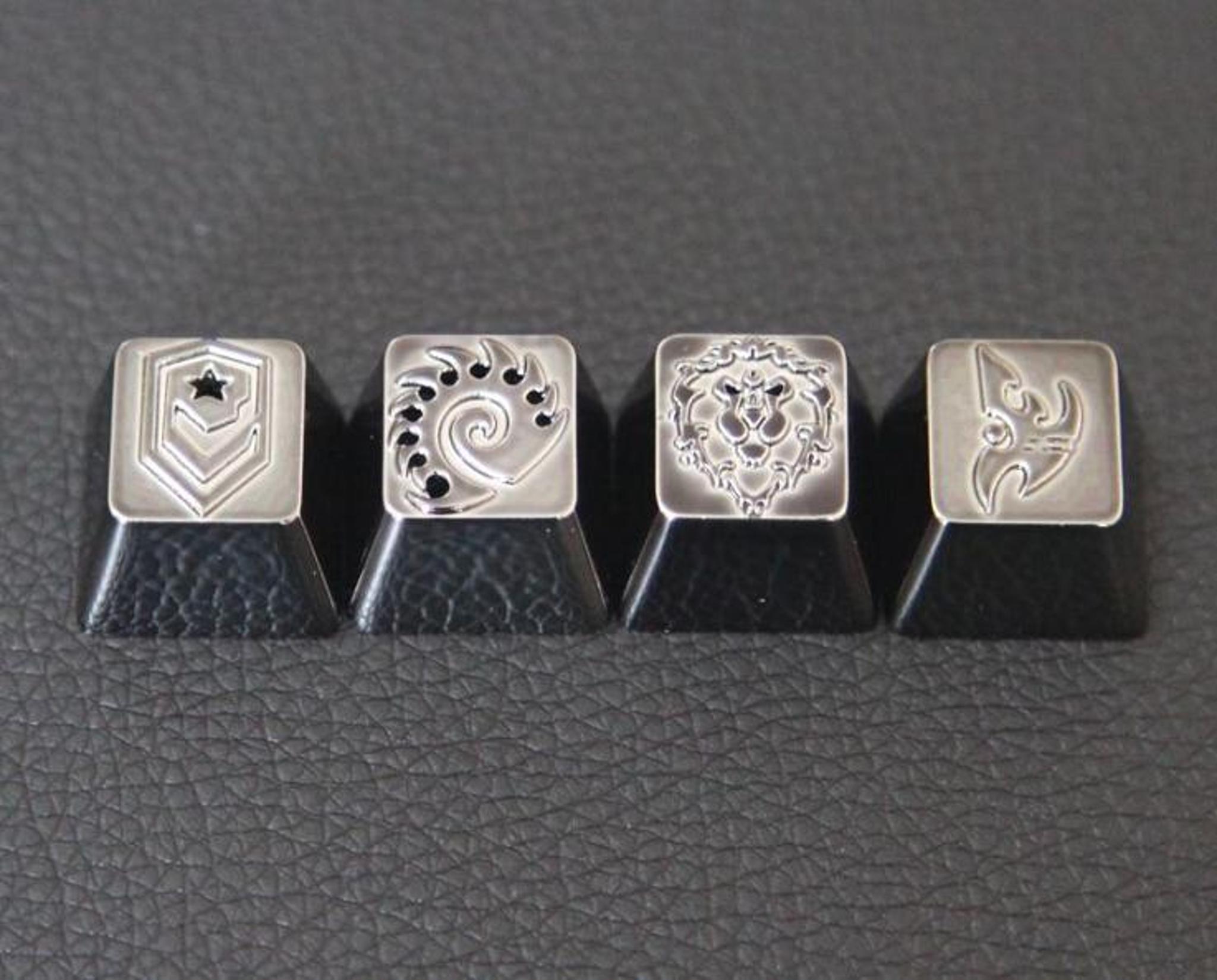Titanium StarCraft R4 Keycaps (IC) - Keycap interest check cover image featuring MKC, Titanium, StarCraft, keycaps, R4, blue, red, purple, gold, individual keycap, blemish