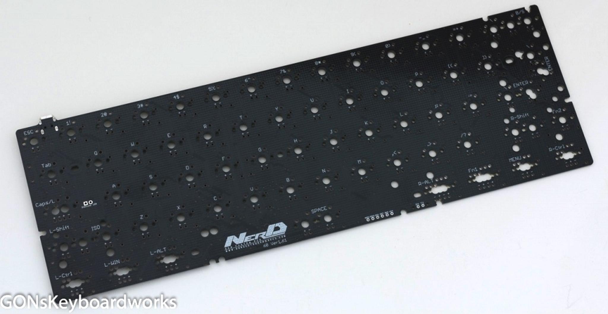 NerD 60 R2 (IC) - Keyboard interest check cover image featuring NerD 60, PCB, GON, keyboard, NKRO, 6KRO, polling rate, LED support, keylayouts, macro, software, SMD parts
