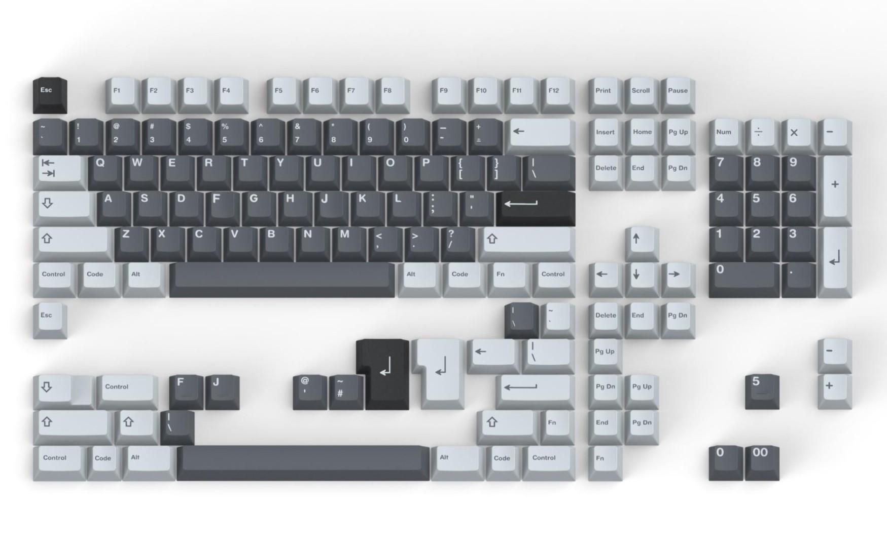 GMK Ashes (GB) - Keycap group buy cover image featuring GMK Ashes, group buy, keyset, keycaps, deskmats, ProjectKeyboard, MyKeyboard.eu, DailyClack, iLumkb, SpaceCables, artisan collabs, color codes