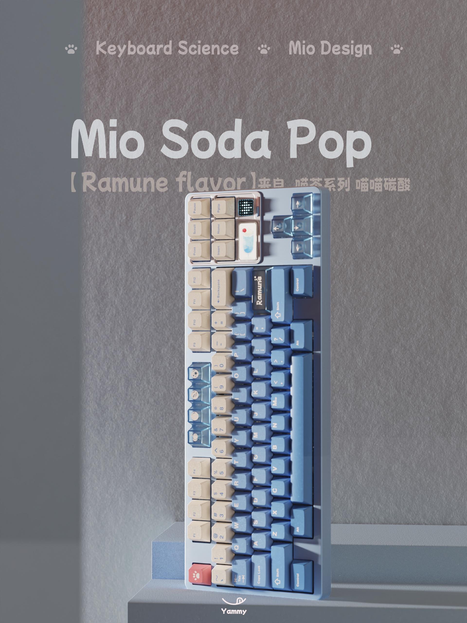 KBS Mio Soda Pop (IC) - Keycap interest check cover image featuring Mio Soda Pop, keycap, PBT keycap, Cherry height, keycap design