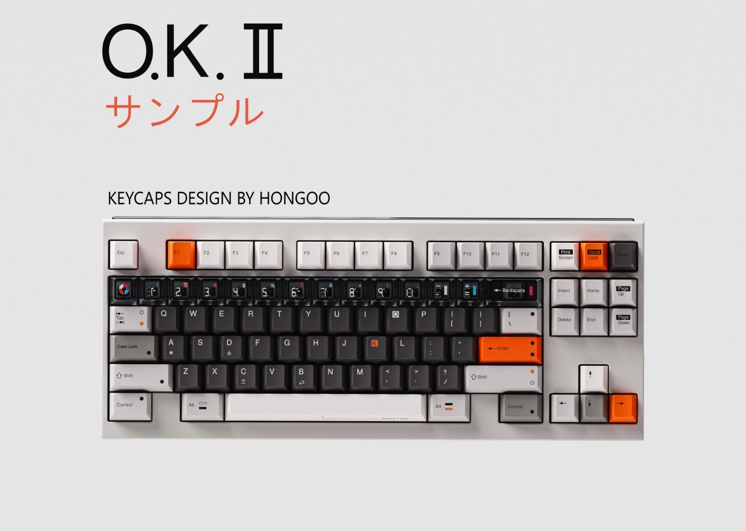 PBT O.K. Ⅱ Keycap Series (IC) - Keycap interest check cover image featuring PBT keycaps, O.K. II keycap series, keycap design, Teenage Engineering, mechanical keyboard keycaps