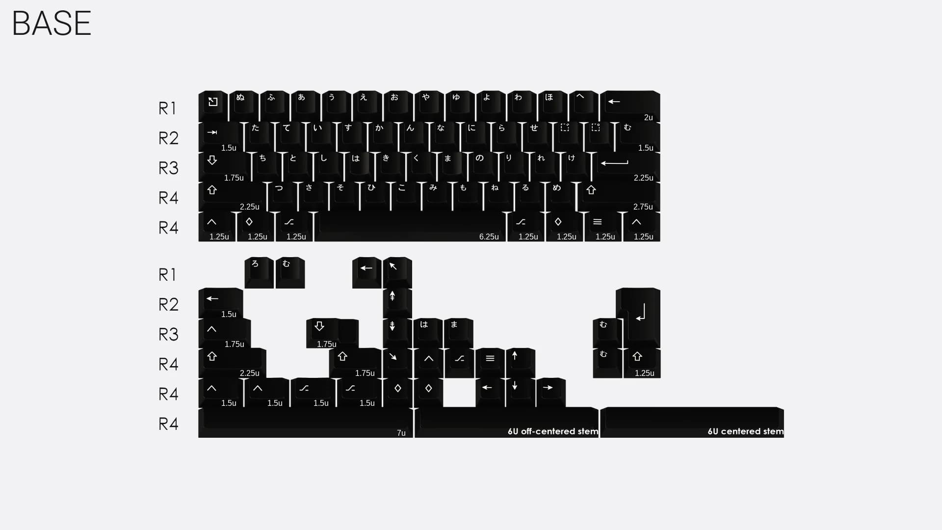 GMK WoB Hiragana 黑白日文 - Base