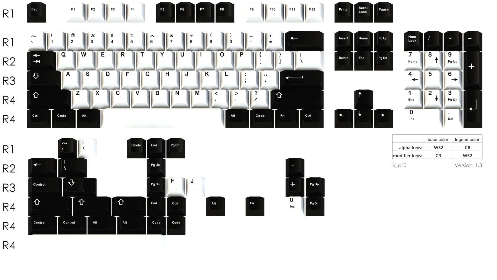 GMK Monochrome 黑白 - Base