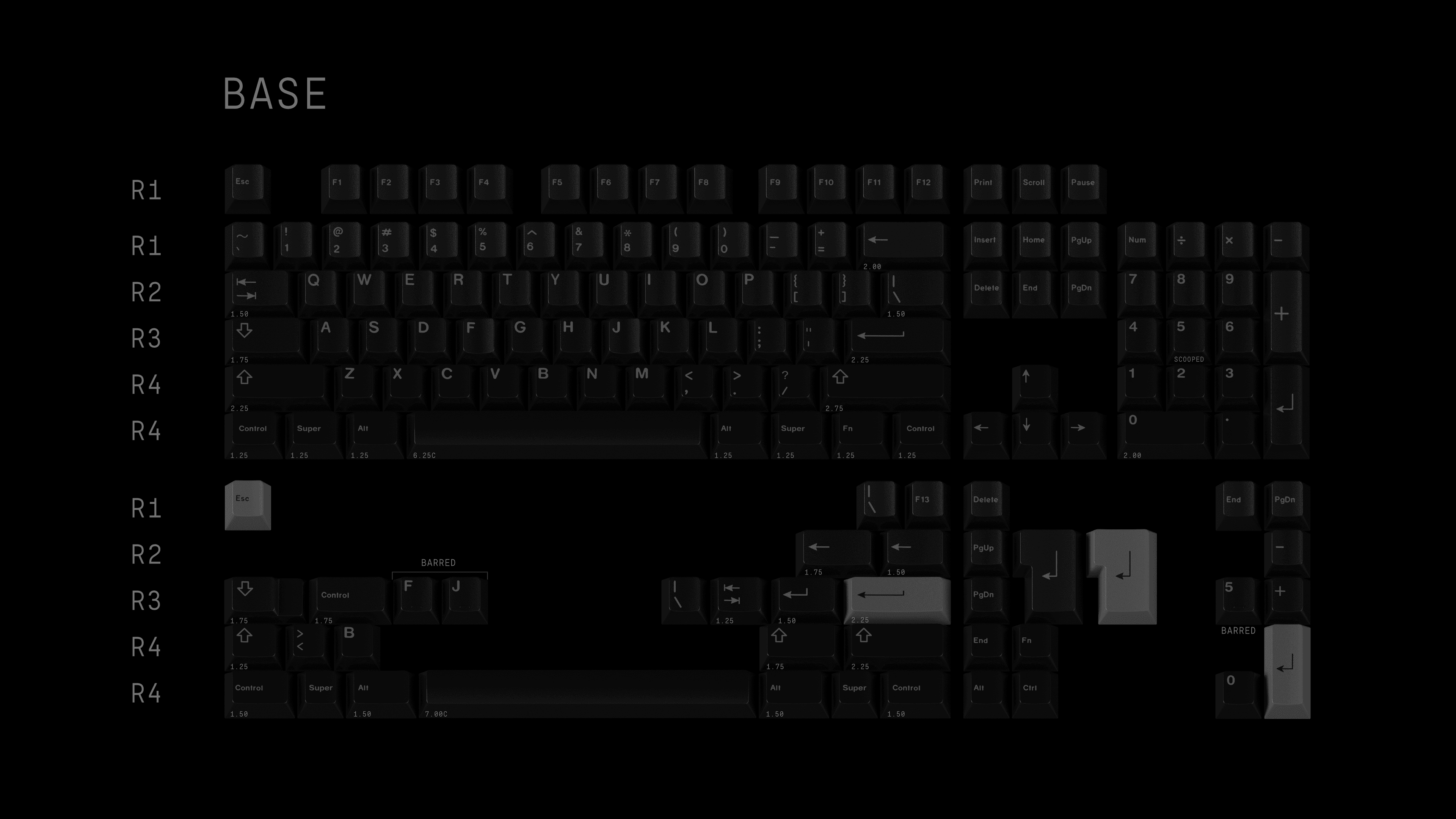 GMK Grey on Black - Base